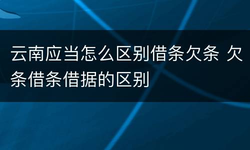 云南应当怎么区别借条欠条 欠条借条借据的区别