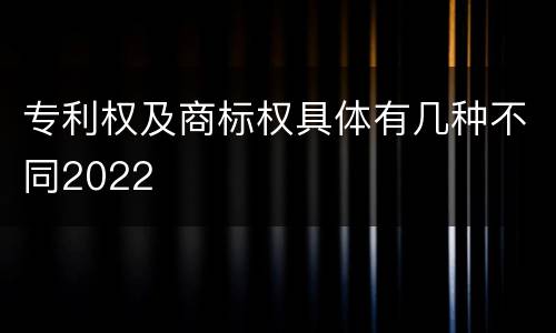 专利权及商标权具体有几种不同2022