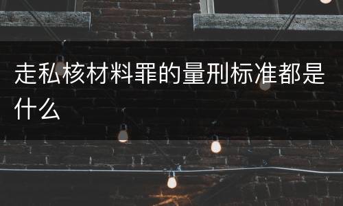 走私核材料罪的量刑标准都是什么