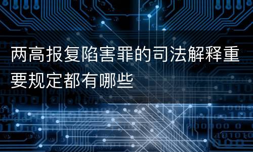 两高报复陷害罪的司法解释重要规定都有哪些