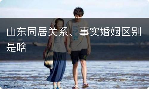 山东同居关系、事实婚姻区别是啥
