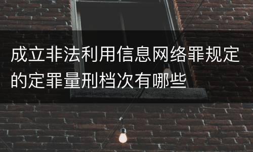 成立非法利用信息网络罪规定的定罪量刑档次有哪些