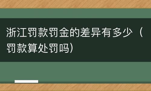 浙江罚款罚金的差异有多少（罚款算处罚吗）