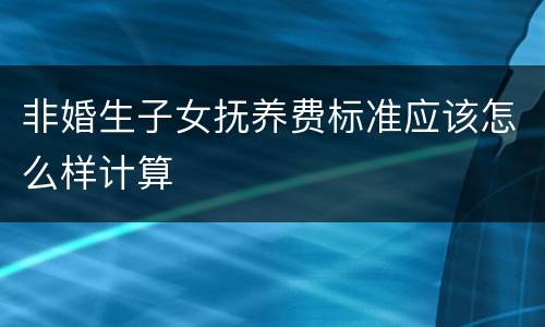 非婚生子女抚养费标准应该怎么样计算