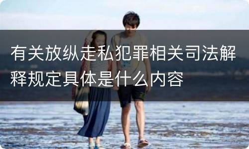 有关放纵走私犯罪相关司法解释规定具体是什么内容