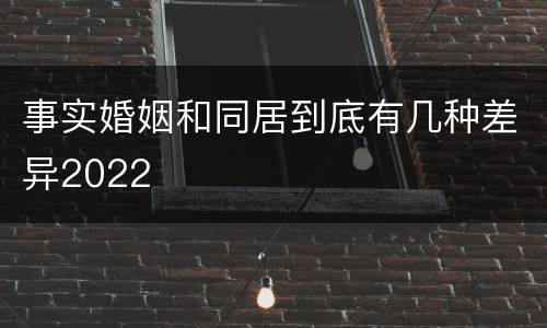 事实婚姻和同居到底有几种差异2022