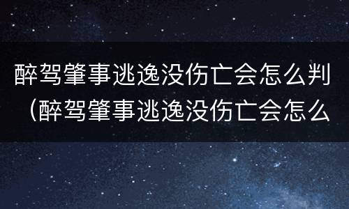 醉驾肇事逃逸没伤亡会怎么判（醉驾肇事逃逸没伤亡会怎么判决）