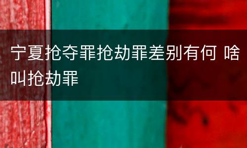 宁夏抢夺罪抢劫罪差别有何 啥叫抢劫罪