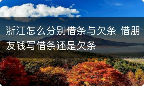 浙江怎么分别借条与欠条 借朋友钱写借条还是欠条