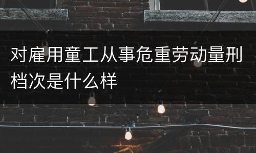 对雇用童工从事危重劳动量刑档次是什么样