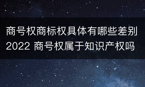 商号权商标权具体有哪些差别2022 商号权属于知识产权吗