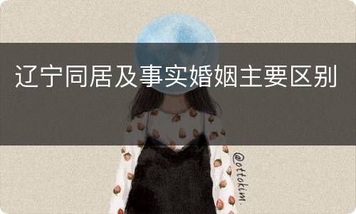 辽宁同居及事实婚姻主要区别