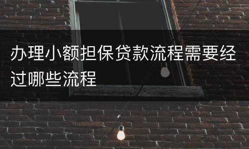 办理小额担保贷款流程需要经过哪些流程