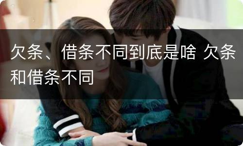 欠条、借条不同到底是啥 欠条和借条不同