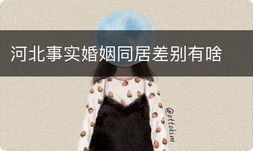 河北事实婚姻同居差别有啥