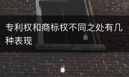 专利权和商标权不同之处有几种表现