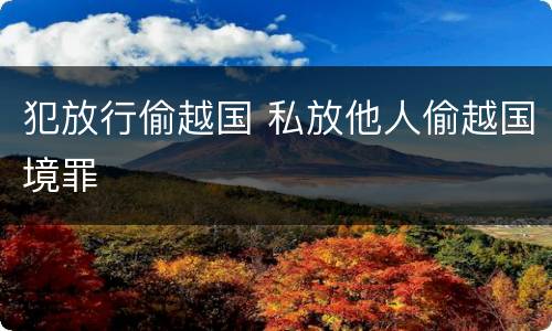 犯放行偷越国 私放他人偷越国境罪