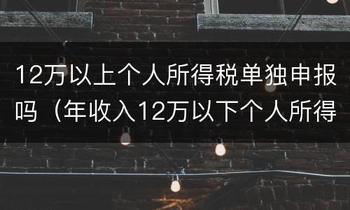12万以上个人所得税单独申报吗（年收入12万以下个人所得税申报）