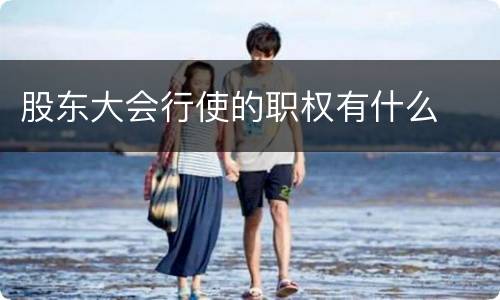 股东大会行使的职权有什么