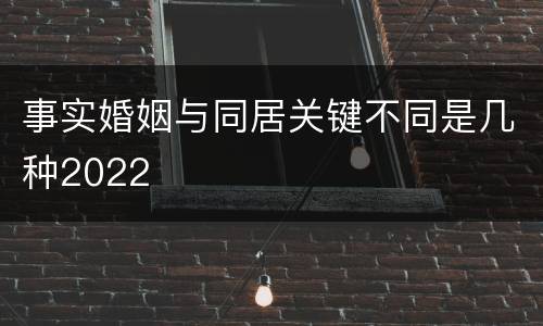 事实婚姻与同居关键不同是几种2022
