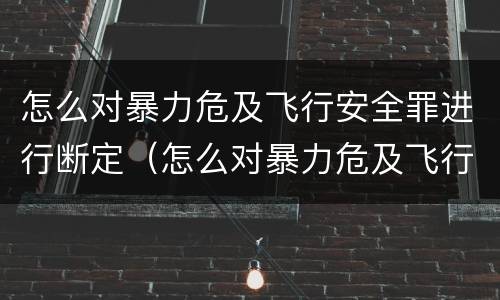 怎么对暴力危及飞行安全罪进行断定（怎么对暴力危及飞行安全罪进行断定）