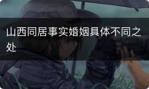 山西同居事实婚姻具体不同之处