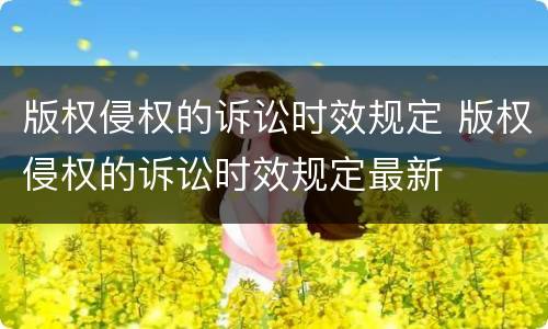 版权侵权的诉讼时效规定 版权侵权的诉讼时效规定最新