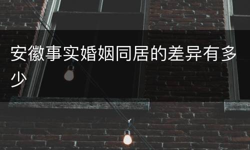 安徽事实婚姻同居的差异有多少
