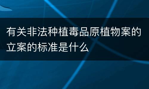 有关非法种植毒品原植物案的立案的标准是什么
