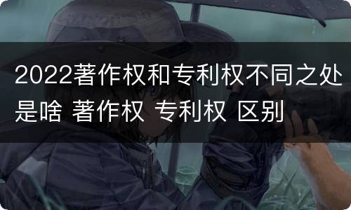 2022著作权和专利权不同之处是啥 著作权 专利权 区别
