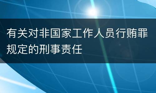 有关对非国家工作人员行贿罪规定的刑事责任