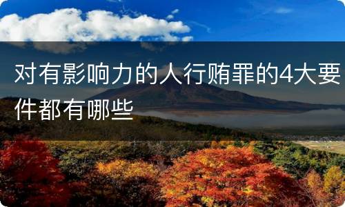 对有影响力的人行贿罪的4大要件都有哪些