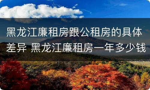 黑龙江廉租房跟公租房的具体差异 黑龙江廉租房一年多少钱