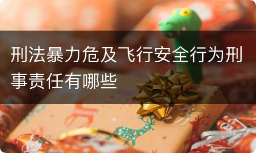 刑法暴力危及飞行安全行为刑事责任有哪些