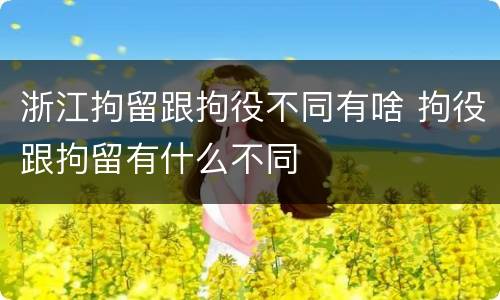 浙江拘留跟拘役不同有啥 拘役跟拘留有什么不同