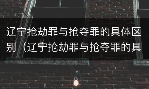 辽宁抢劫罪与抢夺罪的具体区别（辽宁抢劫罪与抢夺罪的具体区别是什么）