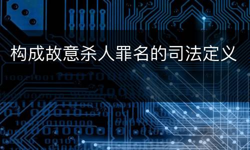 构成故意杀人罪名的司法定义