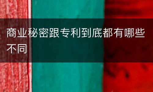 商业秘密跟专利到底都有哪些不同
