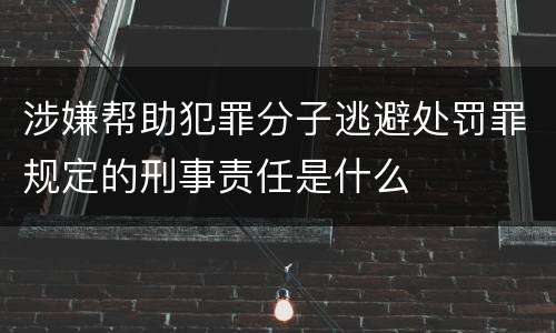 涉嫌帮助犯罪分子逃避处罚罪规定的刑事责任是什么