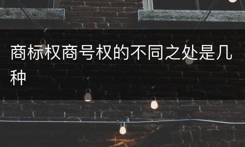 商标权商号权的不同之处是几种