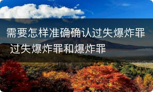 需要怎样准确确认过失爆炸罪 过失爆炸罪和爆炸罪