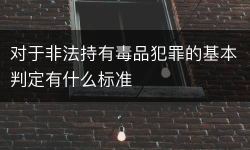 对于非法持有毒品犯罪的基本判定有什么标准