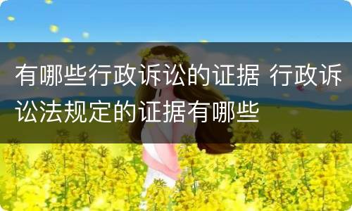 有哪些行政诉讼的证据 行政诉讼法规定的证据有哪些