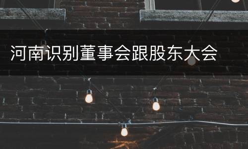 河南识别董事会跟股东大会