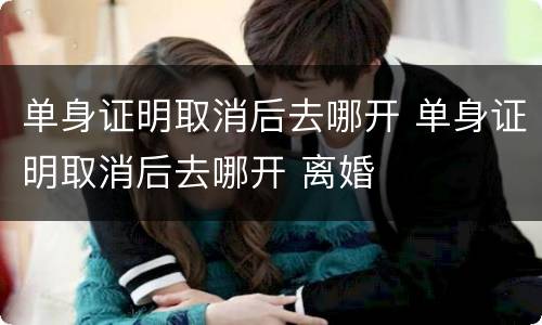 单身证明取消后去哪开 单身证明取消后去哪开 离婚