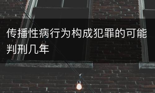 传播性病行为构成犯罪的可能判刑几年