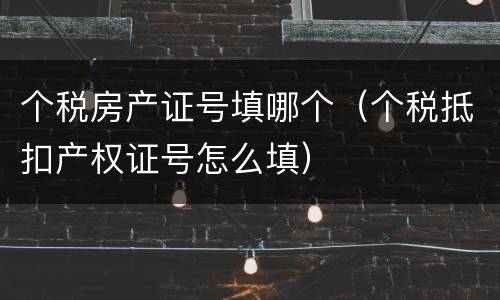 个税房产证号填哪个（个税抵扣产权证号怎么填）