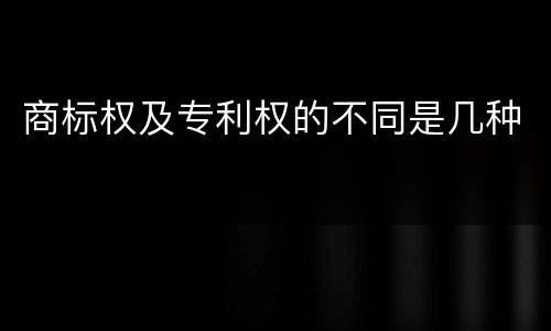 商标权及专利权的不同是几种