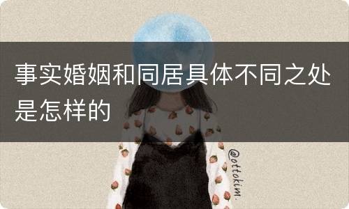 事实婚姻和同居具体不同之处是怎样的