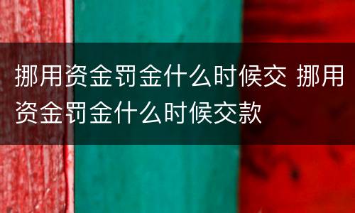 挪用资金罚金什么时候交 挪用资金罚金什么时候交款